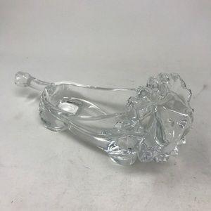 Vintage Crystal LION Candy Nut Butter Dish